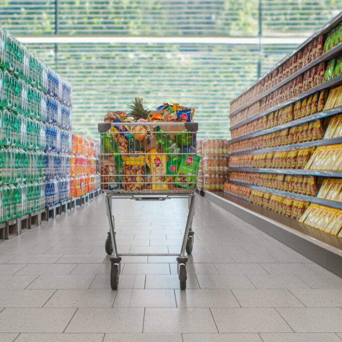 Schwarz Produktion Imagemotiv Einkaufswagen